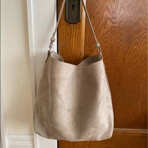 Beige Faux-suede Bag